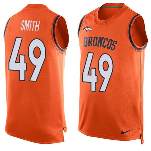 Nike Broncos #49 Dennis Smith Orange Team Color Men's Stitched NFL Limited Tank Top Jersey Nike Broncos #49 Dennis Smith Orange Team Color Men's Stitched NFL Limited Tank Top Jersey