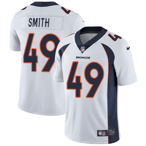 Nike Broncos #49 Dennis Smith White Men's Stitched NFL Vapor Untouchable Limited Jersey Nike Broncos #49 Dennis Smith White Men's Stitched NFL Vapor Untouchable Limited Jersey