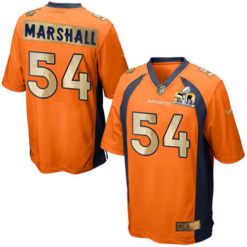 Nike Broncos #54 Brandon Marshall Orange Team Color Men's Stitched NFL Game Super Bowl 50 Collection Jersey Nike Broncos #54 Brandon Marshall Orange Team Color Men's Stitched NFL Game Super Bowl 50 Collection Jersey