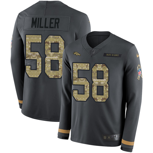 Nike Broncos #58 Von Miller Anthracite Salute to Service Men's Stitched NFL Limited Therma Long Sleeve Jersey Nike Broncos #58 Von Miller Anthracite Salute to Service Men's Stitched NFL Limited Therma Long Sleeve Jersey