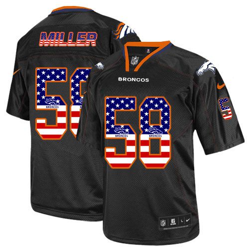 Nike Broncos #58 Von Miller Black Men's Stitched NFL Elite USA Flag Fashion Jersey Nike Broncos #58 Von Miller Black Men's Stitched NFL Elite USA Flag Fashion Jersey
