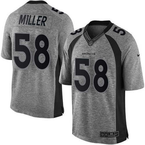 Nike Broncos #58 Von Miller Gray Men's Stitched NFL Limited Gridiron Gray Jersey Nike Broncos #58 Von Miller Gray Men's Stitched NFL Limited Gridiron Gray Jersey