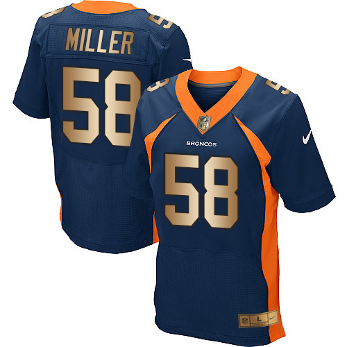 Nike Broncos #58 Von Miller Navy Blue Alternate Men's Stitched NFL New Elite Gold Jersey Nike Broncos #58 Von Miller Navy Blue Alternate Men's Stitched NFL New Elite Gold Jersey