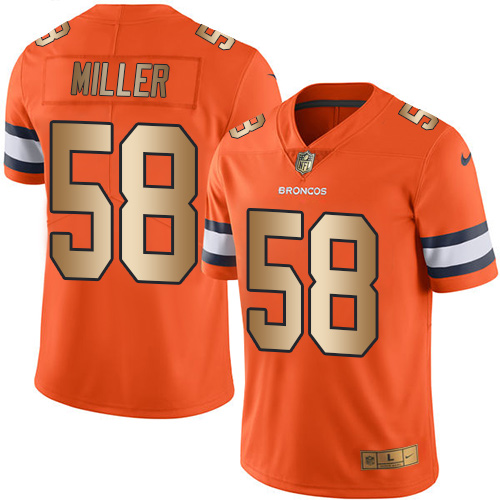 Nike Broncos #58 Von Miller Orange Men's Stitched NFL Limited Gold Rush Jersey Nike Broncos #58 Von Miller Orange Men's Stitched NFL Limited Gold Rush Jersey