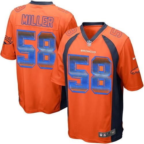 Nike Broncos #58 Von Miller Orange Team Color Men's Stitched NFL Limited Strobe Jersey Nike Broncos #58 Von Miller Orange Team Color Men's Stitched NFL Limited Strobe Jersey