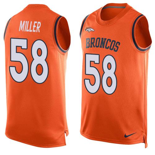 Nike Broncos #58 Von Miller Orange Team Color Men's Stitched NFL Limited Tank Top Jersey Nike Broncos #58 Von Miller Orange Team Color Men's Stitched NFL Limited Tank Top Jersey