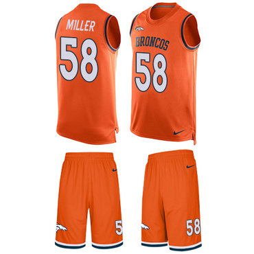 Nike Broncos #58 Von Miller Orange Team Color Men's Stitched NFL Limited Tank Top Suit Jersey Nike Broncos #58 Von Miller Orange Team Color Men's Stitched NFL Limited Tank Top Suit Jersey