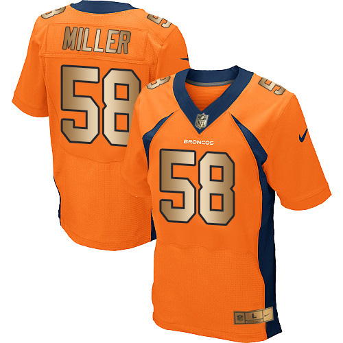 Nike Broncos #58 Von Miller Orange Team Color Men's Stitched NFL New Elite Gold Jersey Nike Broncos #58 Von Miller Orange Team Color Men's Stitched NFL New Elite Gold Jersey
