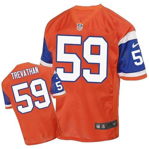 Nike Broncos #59 Danny Trevathan Orange Throwback Men's Stitched NFL Elite Jersey