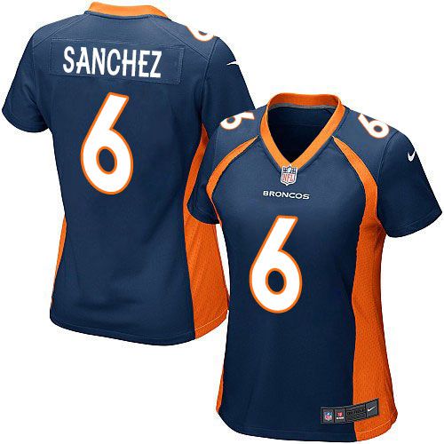 Nike Broncos #6 Mark Sanchez Blue Alternate Women's Stitched NFL New Elite Jersey