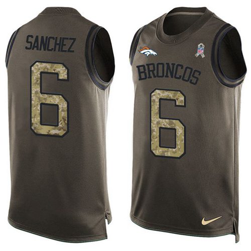 Nike Broncos #6 Mark Sanchez Green Men's Stitched NFL Limited Salute To Service Tank Top Jersey Nike Broncos #6 Mark Sanchez Green Men's Stitched NFL Limited Salute To Service Tank Top Jersey