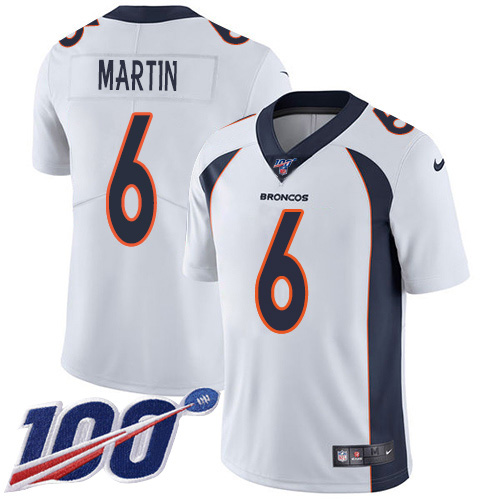 Nike Broncos #6 Sam Martin White Men's Stitched NFL 100th Season Vapor Untouchable Limited Jersey Nike Broncos #6 Sam Martin White Men's Stitched NFL 100th Season Vapor Untouchable Limited Jersey