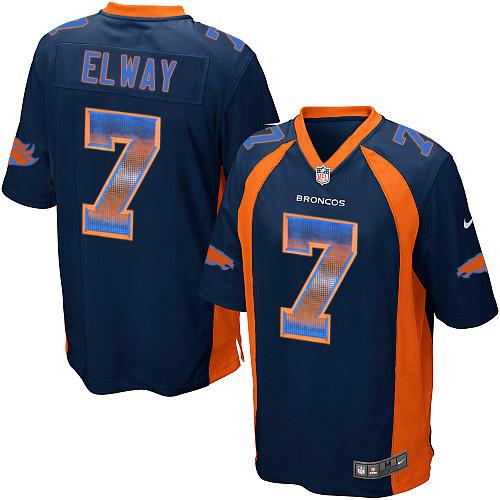 Nike Broncos #7 John Elway Navy Blue Alternate Men's Stitched NFL Limited Strobe Jersey Nike Broncos #7 John Elway Navy Blue Alternate Men's Stitched NFL Limited Strobe Jersey