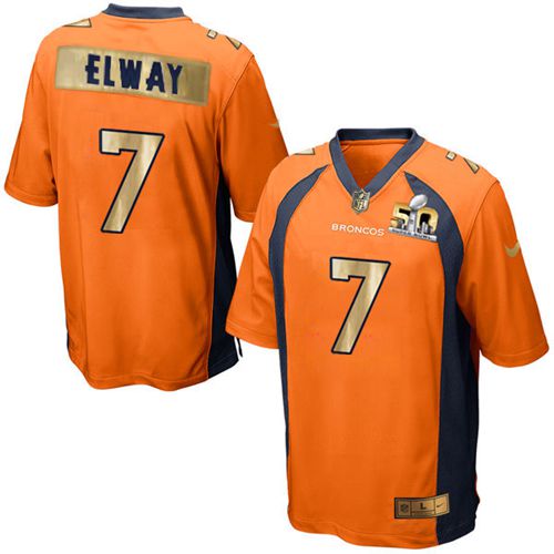 Nike Broncos #7 John Elway Orange Team Color Men's Stitched NFL Game Super Bowl 50 Collection Jersey Nike Broncos #7 John Elway Orange Team Color Men's Stitched NFL Game Super Bowl 50 Collection Jersey