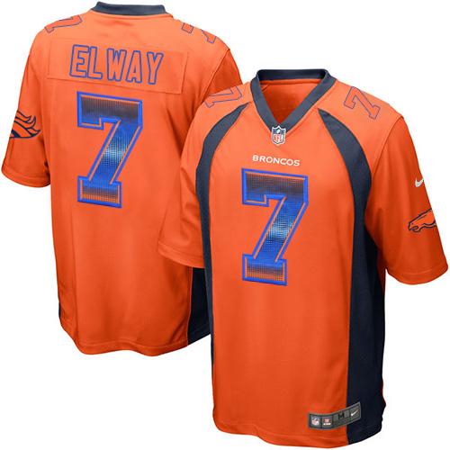 Nike Broncos #7 John Elway Orange Team Color Men's Stitched NFL Limited Strobe Jersey Nike Broncos #7 John Elway Orange Team Color Men's Stitched NFL Limited Strobe Jersey