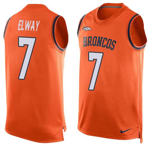 Nike Broncos #7 John Elway Orange Team Color Men's Stitched NFL Limited Tank Top Jersey Nike Broncos #7 John Elway Orange Team Color Men's Stitched NFL Limited Tank Top Jersey