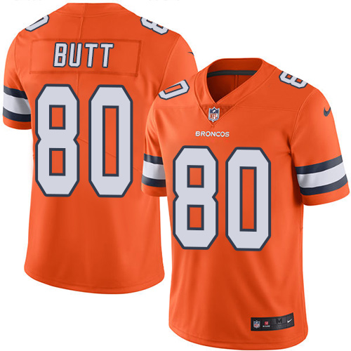Nike Broncos #80 Jake Butt Orange Men's Stitched NFL Limited Rush Jersey Nike Broncos #80 Jake Butt Orange Men's Stitched NFL Limited Rush Jersey