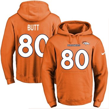 Nike Broncos #80 Jake Butt Orange Name & Number Pullover NFL Hoodie Nike Broncos #80 Jake Butt Orange Name & Number Pullover NFL Hoodie