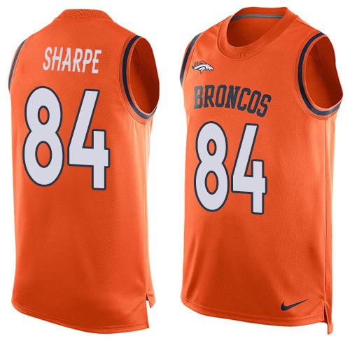 Nike Broncos #84 Shannon Sharpe Orange Team Color Men's Stitched NFL Limited Tank Top Jersey Nike Broncos #84 Shannon Sharpe Orange Team Color Men's Stitched NFL Limited Tank Top Jersey