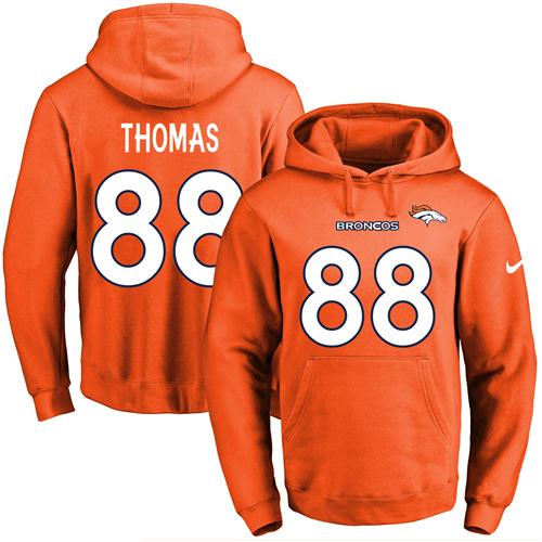 Nike Broncos #88 Demaryius Thomas Orange Name & Number Pullover NFL Hoodie Nike Broncos #88 Demaryius Thomas Orange Name & Number Pullover NFL Hoodie