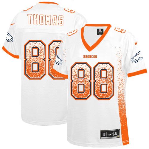 Nike Broncos #88 Demaryius Thomas White Women's Stitched NFL Elite Drift Fashion Jersey