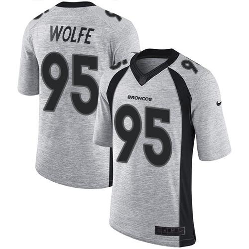 Nike Broncos #95 Derek Wolfe Gray Men's Stitched NFL Limited Gridiron Gray II Jersey Nike Broncos #95 Derek Wolfe Gray Men's Stitched NFL Limited Gridiron Gray II Jersey