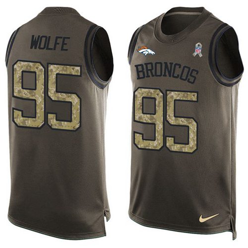 Nike Broncos #95 Derek Wolfe Green Men's Stitched NFL Limited Salute To Service Tank Top Jersey Nike Broncos #95 Derek Wolfe Green Men's Stitched NFL Limited Salute To Service Tank Top Jersey