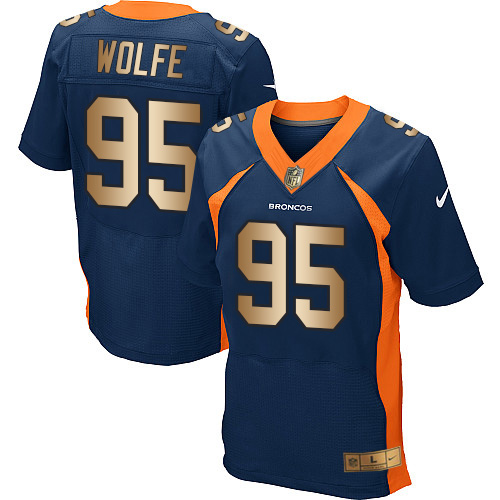 Nike Broncos #95 Derek Wolfe Navy Blue Alternate Men's Stitched NFL New Elite Gold Jersey Nike Broncos #95 Derek Wolfe Navy Blue Alternate Men's Stitched NFL New Elite Gold Jersey