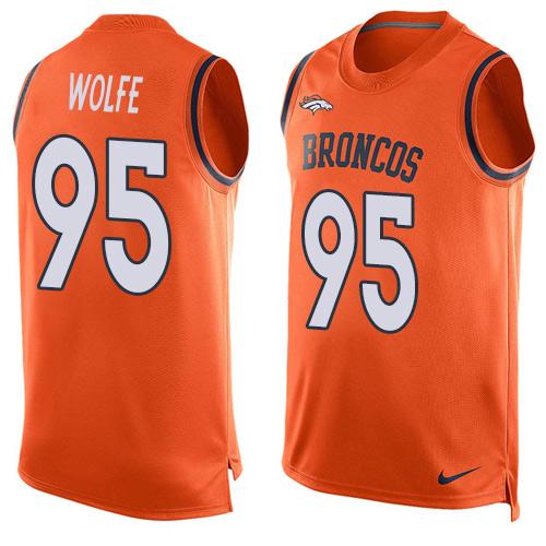 Nike Broncos #95 Derek Wolfe Orange Team Color Men's Stitched NFL Limited Tank Top Jersey Nike Broncos #95 Derek Wolfe Orange Team Color Men's Stitched NFL Limited Tank Top Jersey