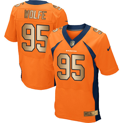 Nike Broncos #95 Derek Wolfe Orange Team Color Men's Stitched NFL New Elite Gold Jersey Nike Broncos #95 Derek Wolfe Orange Team Color Men's Stitched NFL New Elite Gold Jersey