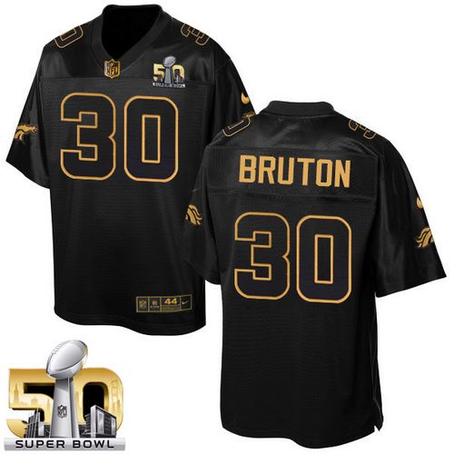 Nike Broncos #30 BRUTON  White Men's Stitched NFL Limited Platinum Jersey