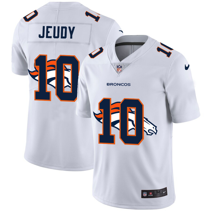 Nike Broncos 10 Jerry Jeudy White Shadow Logo Limited Jersey Nike Broncos 10 Jerry Jeudy White Shadow Logo Limited Jersey