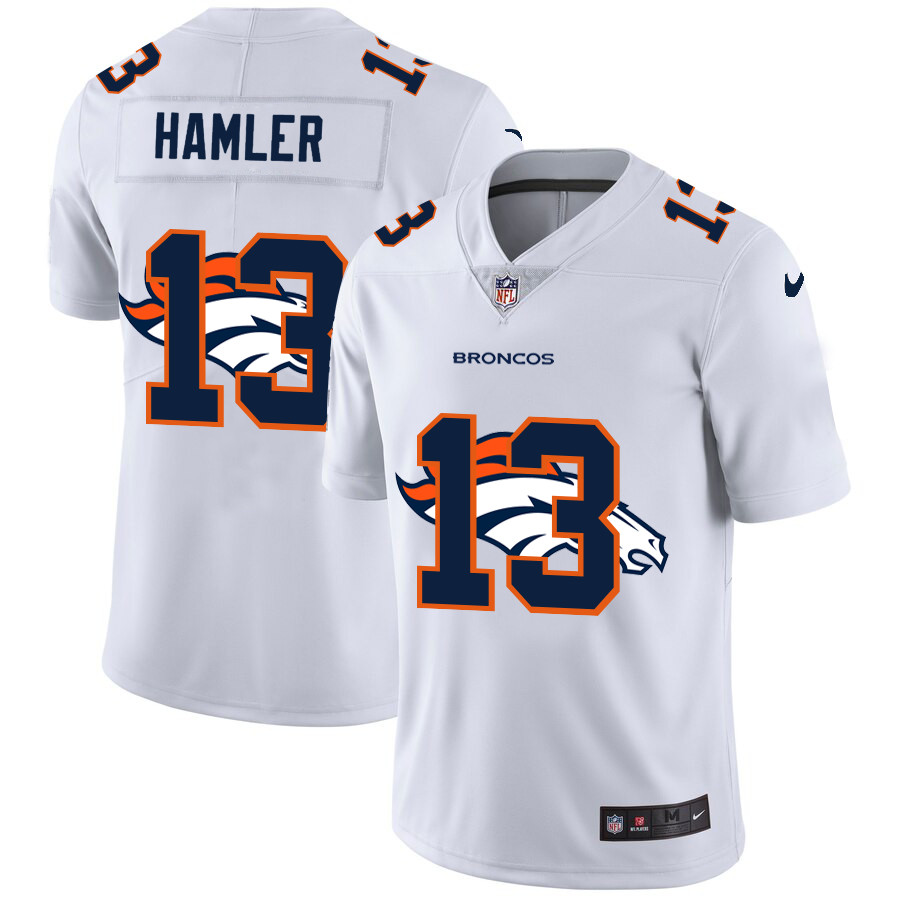 Nike Broncos 13 KJ Hamler White Shadow Logo Limited Jersey Nike Broncos 13 KJ Hamler White Shadow Logo Limited Jersey