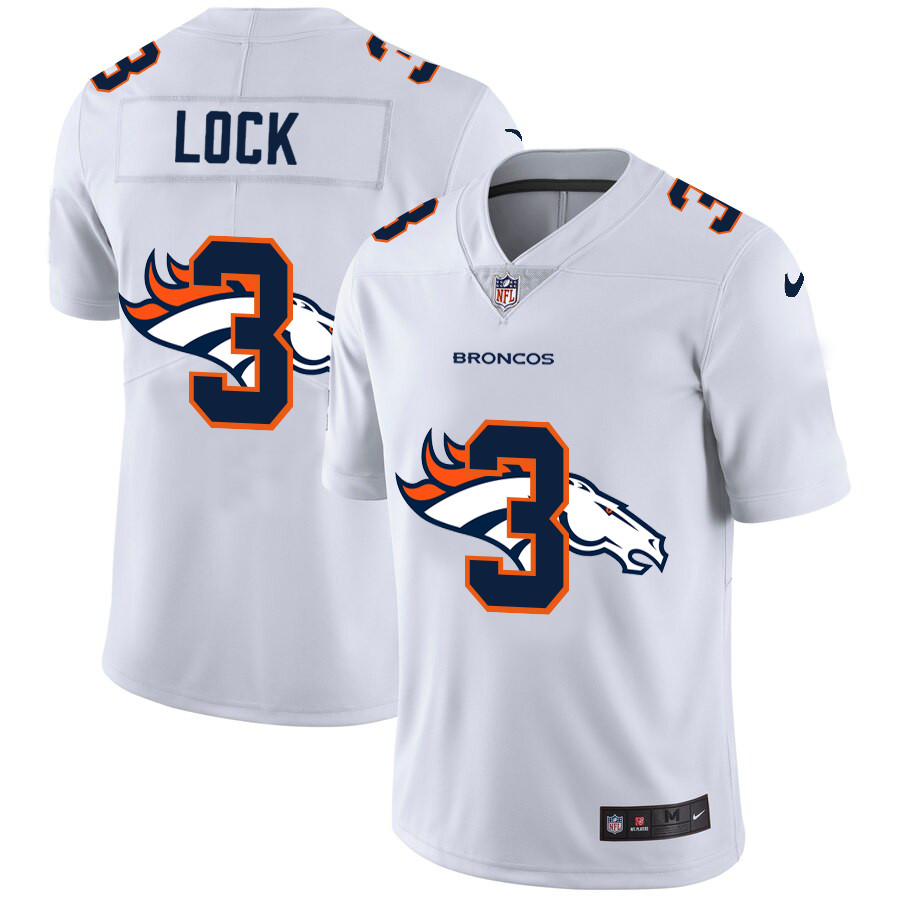 Nike Broncos 3 Drew Lock White Shadow Logo Limited Jersey Nike Broncos 3 Drew Lock White Shadow Logo Limited Jersey