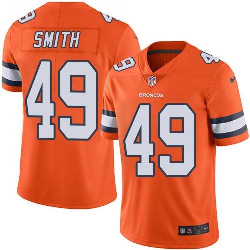 Nike Broncos 49 Dennis Smith Orange Color Rush Limited Jersey Nike Broncos 49 Dennis Smith Orange Color Rush Limited Jersey