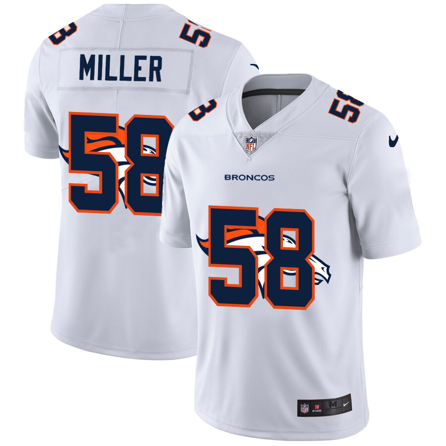 Nike Broncos 58 Von Miller White Shadow Logo Limited Jersey Nike Broncos 58 Von Miller White Shadow Logo Limited Jersey