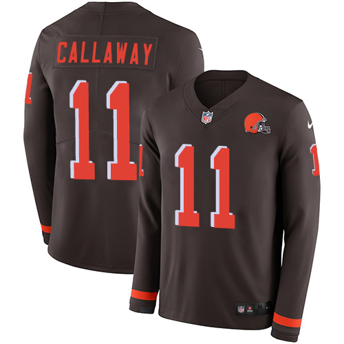 Nike Browns #11 Antonio Callaway Brown Team Color Men's Stitched NFL Limited Therma Long Sleeve Jersey Nike Browns #11 Antonio Callaway Brown Team Color Men's Stitched NFL Limited Therma Long Sleeve Jersey