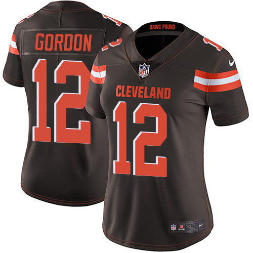 Nike Browns #12 Josh Gordon Brown Team Color Women's Stitched NFL Vapor Untouchable Limited Jersey - 副本