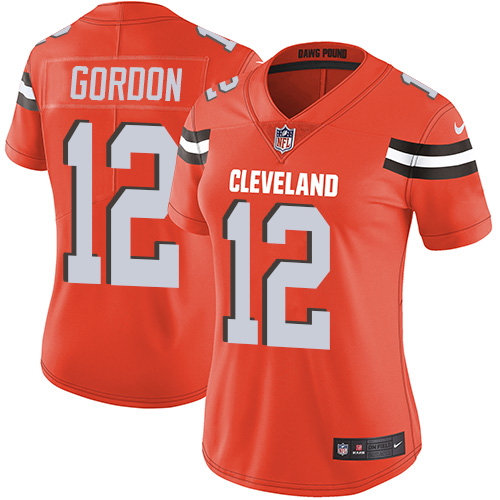 Nike Browns #12 Josh Gordon Orange Alternate Women's Stitched NFL Vapor Untouchable Limited Jersey - 副本