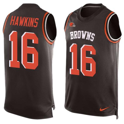 Nike Browns #16 Andrew Hawkins Brown Team Color Men's Stitched NFL Limited Tank Top Jersey Nike Browns #16 Andrew Hawkins Brown Team Color Men's Stitched NFL Limited Tank Top Jersey