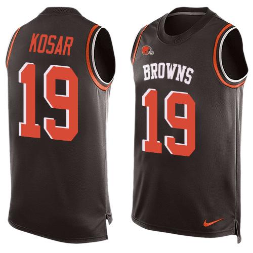 Nike Browns #19 Bernie Kosar Brown Team Color Men's Stitched NFL Limited Tank Top Jersey Nike Browns #19 Bernie Kosar Brown Team Color Men's Stitched NFL Limited Tank Top Jersey