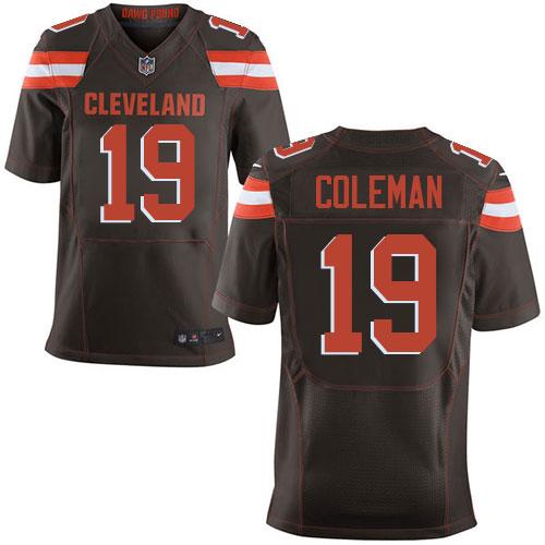 Nike Browns #19 Corey Coleman Brown Team Color Men's Stitched NFL Elite Jersey Nike Browns #19 Corey Coleman Brown Team Color Men's Stitched NFL Elite Jersey