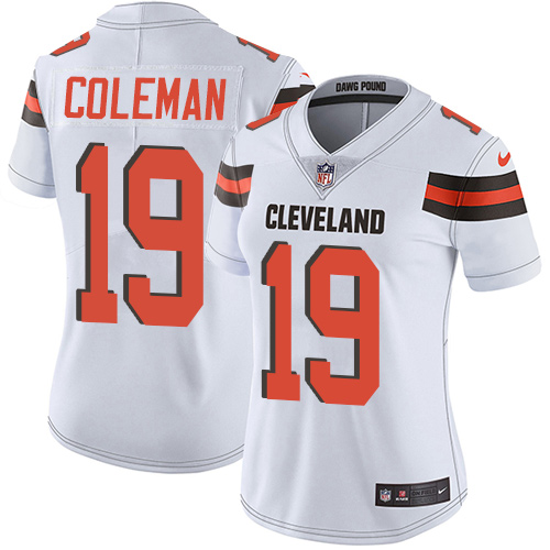 Nike Browns #19 Corey Coleman White Women's Stitched NFL Vapor Untouchable Limited Jersey
