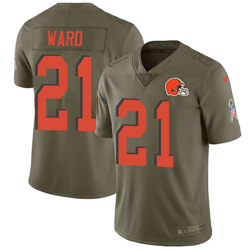 Nike Browns #21 Denzel Ward Olive Men's Stitched NFL Limited 2017 Salute To Service Jersey Nike Browns #21 Denzel Ward Olive Men's Stitched NFL Limited 2017 Salute To Service Jersey