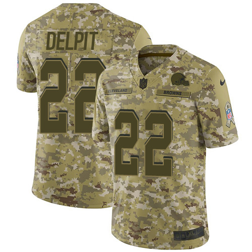 Nike Browns #22 Grant Delpit Camo Men's Stitched NFL Limited 2018 Salute To Service Jersey Nike Browns #22 Grant Delpit Camo Men's Stitched NFL Limited 2018 Salute To Service Jersey