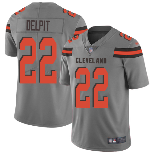 Nike Browns #22 Grant Delpit Gray Men's Stitched NFL Limited Inverted Legend Jersey Nike Browns #22 Grant Delpit Gray Men's Stitched NFL Limited Inverted Legend Jersey