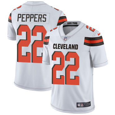 Nike Browns #22 Jabrill Peppers White Men's Stitched NFL Vapor Untouchable Limited Jersey Nike Browns #22 Jabrill Peppers White Men's Stitched NFL Vapor Untouchable Limited Jersey