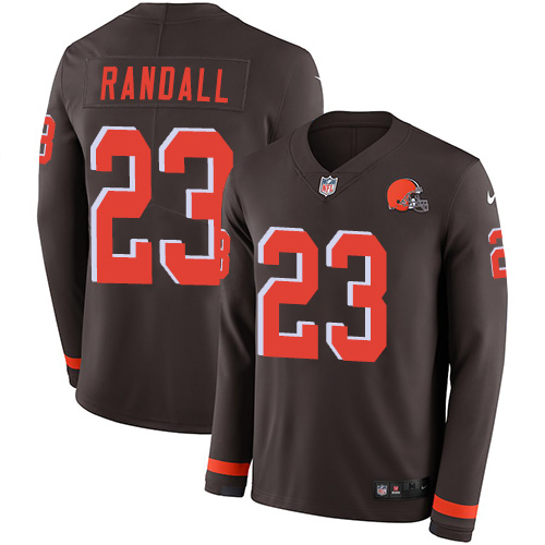 Nike Browns #23 Damarious Randall Brown Team Color Men's Stitched NFL Limited Therma Long Sleeve Jersey Nike Browns #23 Damarious Randall Brown Team Color Men's Stitched NFL Limited Therma Long Sleeve Jersey