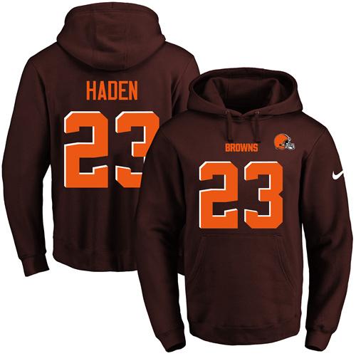 Nike Browns #23 Joe Haden Brown Name & Number Pullover NFL Hoodie Nike Browns #23 Joe Haden Brown Name & Number Pullover NFL Hoodie