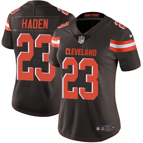 Nike Browns #23 Joe Haden Brown Team Color Women's Stitched NFL Vapor Untouchable Limited Jersey
